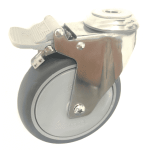 377 Series - Grey Rubber (TPR) Stainless Steel Bole Hole Castors 377 Series - Grey Rubber (TPR) Stainless Steel Bole Hole Castors