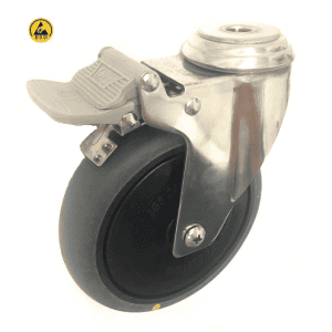 377 Series - Grey Conductive (ESD) Stainless Steel Bole Hole Castors 377 Series - Grey Conductive (ESD) Stainless Steel Bole Hole Castors