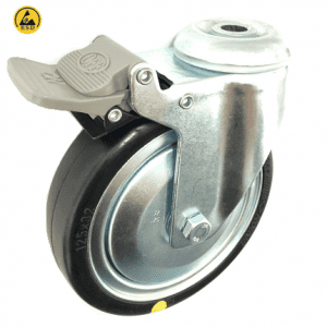 377 Series - Black Rubber Conductive (ESD) Bole Hole Castors 377 Series - Black Rubber Conductive (ESD) Bole Hole Castors