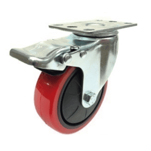 411 Series - Red Polyurethane Top Plate Castors 411 Series - Red Polyurethane Top Plate Castors